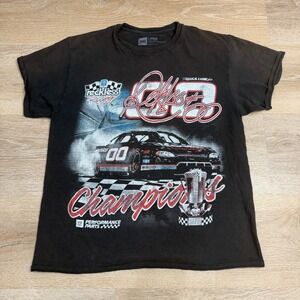 Young & Reckless Racing Champions Graphic T-Shirt Mens Large Black Stock Car Tee